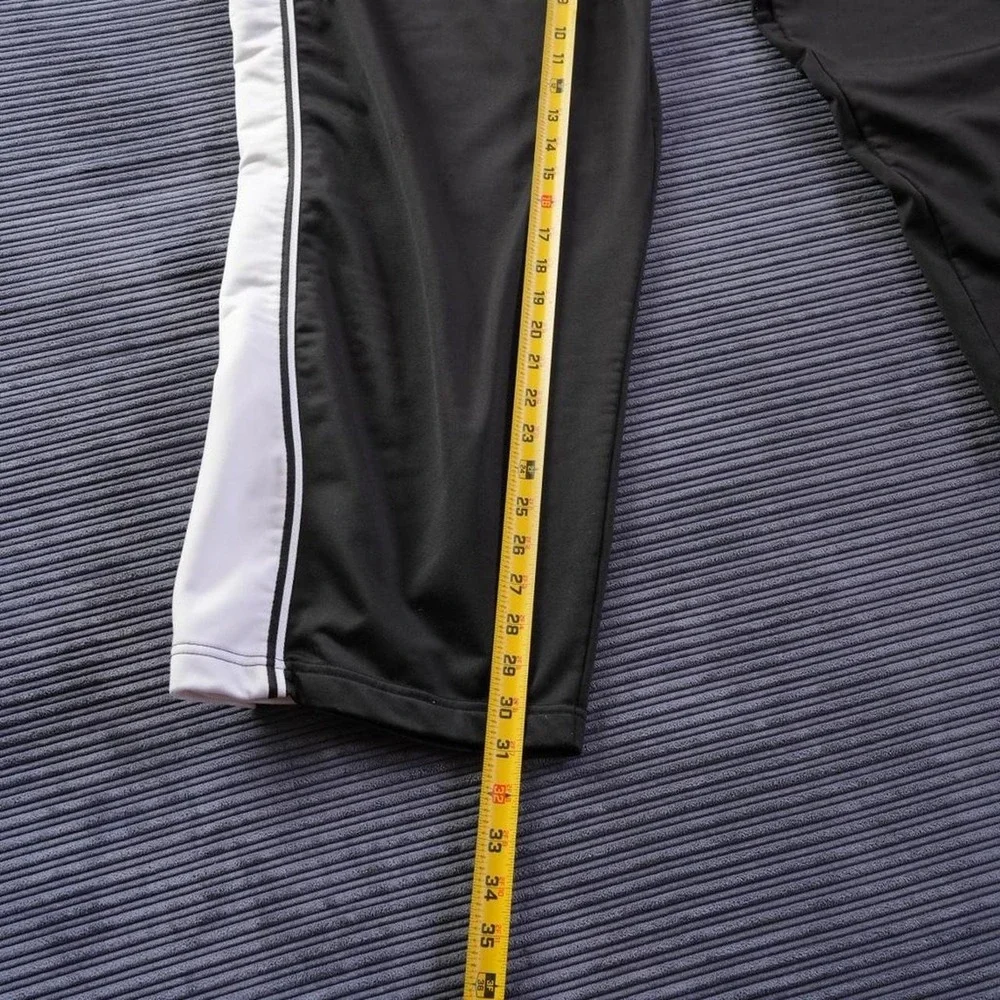 Adidas Vtg Pants Mens Sz XL Black White Track Wide Leg Elastic Waist Basketball